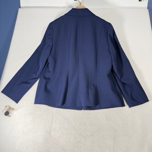 Kasper Woman Blazer Sz 16W Single Button Fully Lined Blue New w Tags Career Pro - Picture 3 of 16